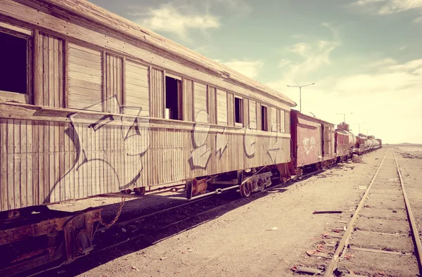 Eski Tren Istasyonu Bolivya Çölünde Güney Amerika — Stok fotoğraf