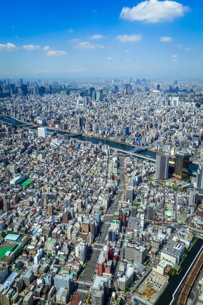 Tokió Város Skyline Légi Panoráma Japán — Stock Fotó