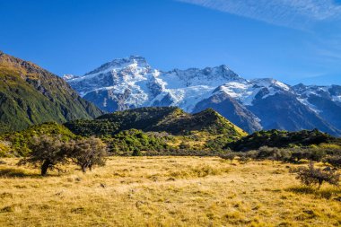Mount Cook Vadisi Alp manzara, Yeni Zelanda