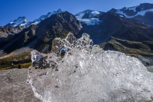 Ijs Hooker Meer Nationaal Park Aoraki Mount Cook Nieuw Zeeland — Stockfoto