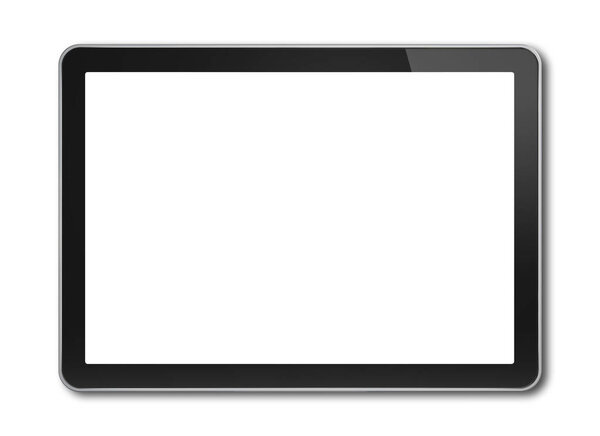 Horizontal Digital tablet pc, smartphone mockup template. Isolated on white