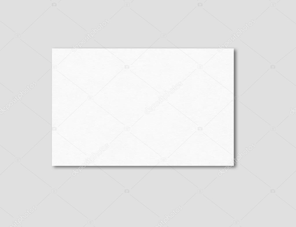 Blank business card mockup template isolated on grey