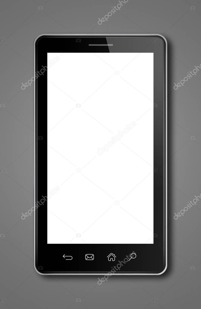 smartphone, digital tablet pc mockup template. Isolated on dark grey