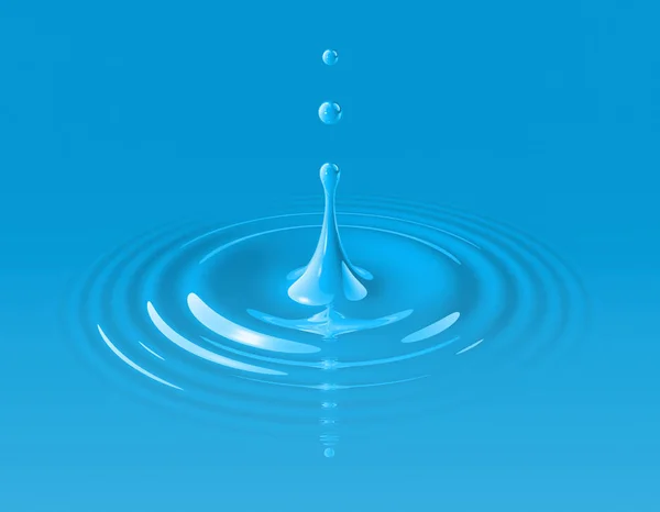 Μπλε Χρώμα Drop Πιτσίλισμα Και Καθιστώντας Κυματισμός Απεικόνιση — Φωτογραφία Αρχείου