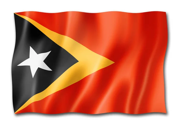 Bandeira Timor Leste Renderização Tridimensional Isolada Branco — Fotografia de Stock