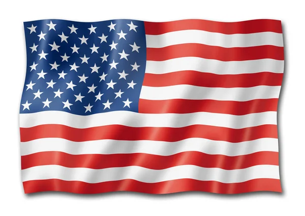Usa Flag Three Dimensional Render Isolated White — Stock Photo, Image