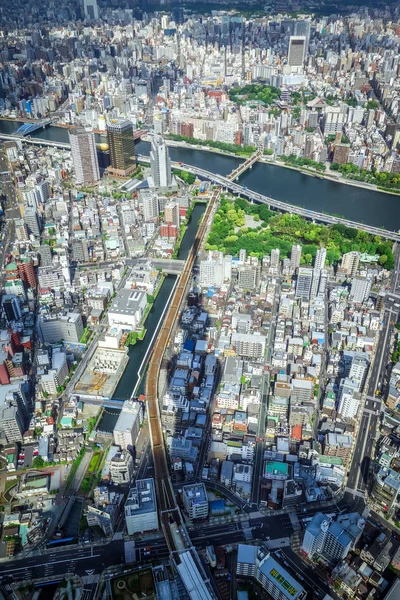 日本东京城市天际线全景鸟瞰图 — 图库照片