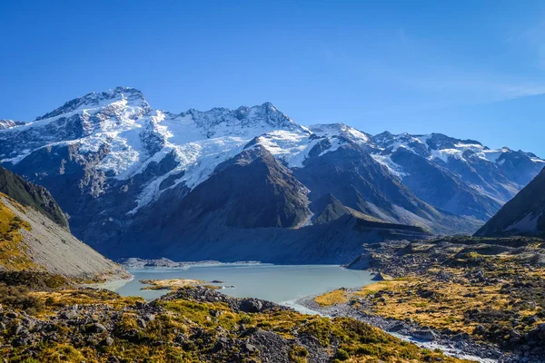 Gletsjermeer Hooker Valley Track Mount Cook Nieuw Zeeland — Stockfoto