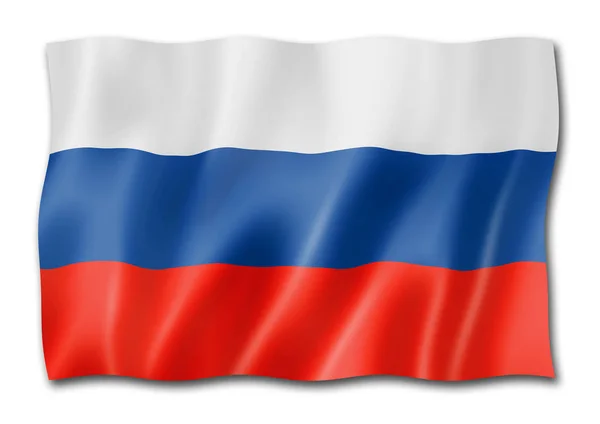 Vlag Van Rusland Drie Dimensionale Render Geïsoleerd Wit — Stockfoto