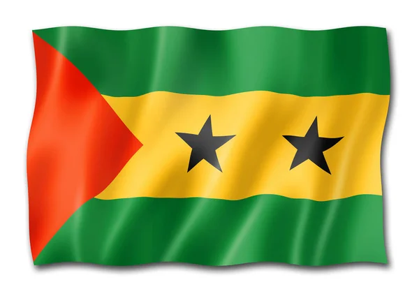 Sao Tome Principe Flag Three Dimensional Render Isolated White — Stock Photo, Image