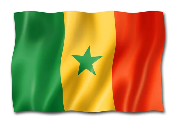 Bandera Senegal Representación Tridimensional Aislada Blanco —  Fotos de Stock