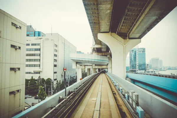 Hängebahn Auf Der Regenbogenbrücke Nach Odaiba Tokio Japan — Stockfoto