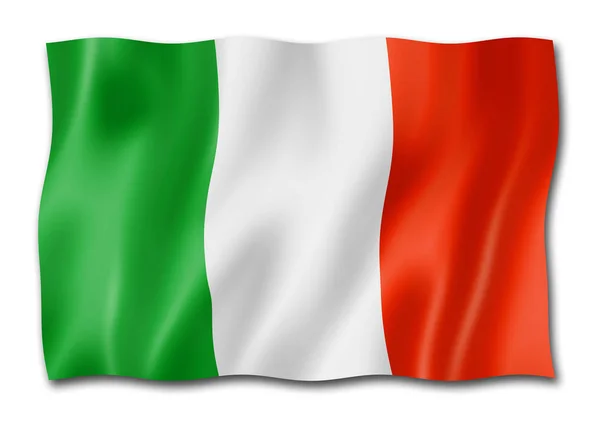 Italy Flag Three Dimensional Render Isolated White — Stock Photo, Image