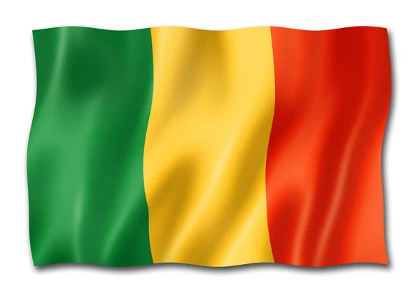 Mali Flag Three Dimensional Render Isolated White — Stock Photo, Image