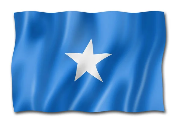 Somalia Flagga Tre Dimensionell Render Isolerad Vit — Stockfoto