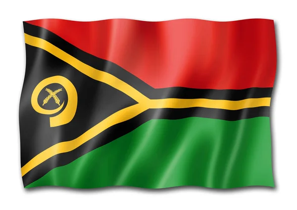 Vlag Van Vanuatu Drie Dimensionale Render Geïsoleerd Wit — Stockfoto