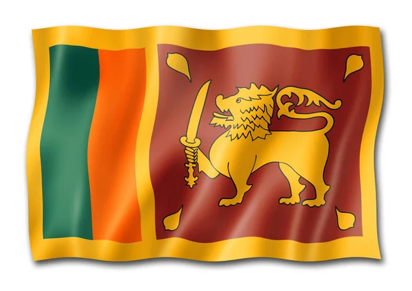 Прапор Шрі Ланки Три Мірних Візуалізації Ізольовані Білому — стокове фото