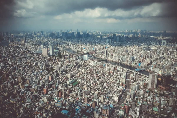 Tokyo Şehir Manzarası Panorama Havadan Görünümü Japonya — Stok fotoğraf