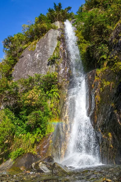 Franz Josef Glacier Waterfalls Landscape New Zealand — Stock Photo, Image