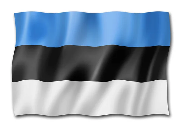 Estonia Flag Three Dimensional Render Isolated White — Stock Photo, Image