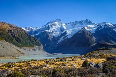 Buzul Gölü, fahişe Vadisi parça, Mount Cook, Yeni Zelanda