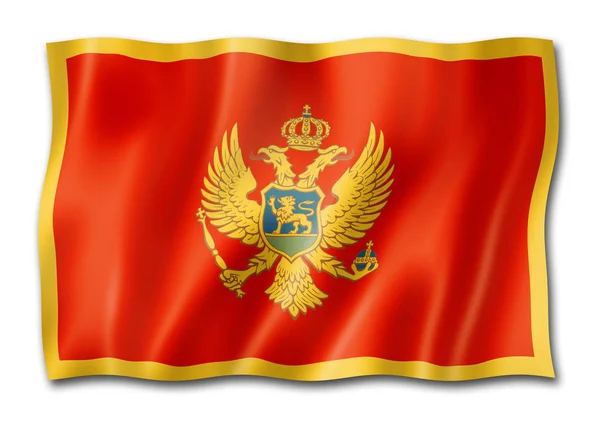 Vlag Van Montenegro Drie Dimensionale Render Geïsoleerd Wit — Stockfoto