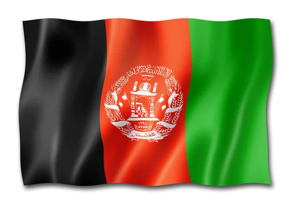 Afganistan Bayrak Boyutlu Render Üzerinde Beyaz Izole — Stok fotoğraf