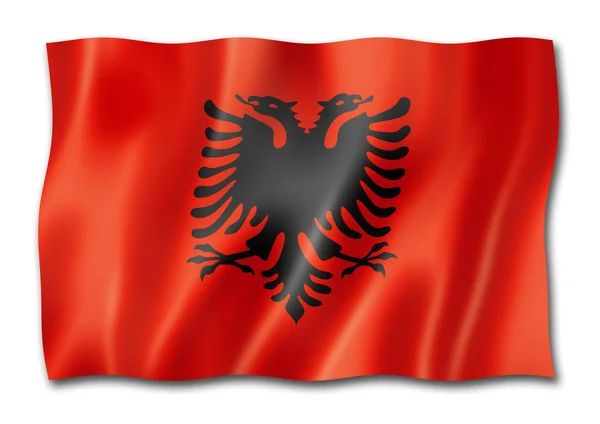 Arnavutluk Bayrak Boyutlu Render Üzerinde Beyaz Izole — Stok fotoğraf