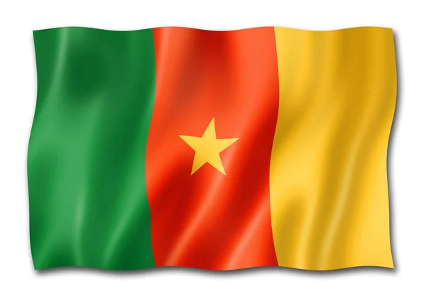 Drapeau Cameroun Rendu Tridimensionnel Isolé Sur Blanc — Photo