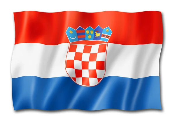 Vlag Van Kroatië Drie Dimensionale Render Geïsoleerd Wit — Stockfoto