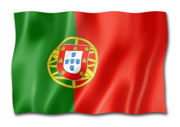 Bandera Portugal Representación Tridimensional Aislada Blanco —  Fotos de Stock