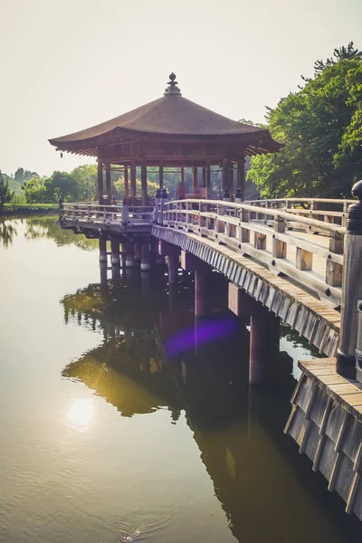 Ukimido Pavillion Jezioro Parku Nara Japonia — Zdjęcie stockowe