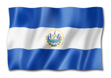 El Salvador bayrak, üç boyutlu render, üzerinde beyaz izole