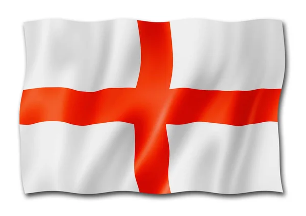 England Flag Three Dimensional Render Isolated White — Stock Photo, Image