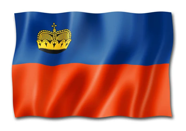 Vlag Van Liechtenstein Drie Dimensionale Render Geïsoleerd Wit — Stockfoto