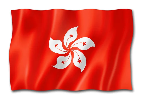 Hong Kong Flag Three Dimensional Render Isolated White — Stock Photo, Image