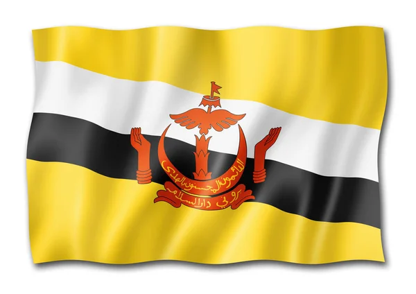 Bruneidflagg Tredimensjonal Puss Isolert Hvitt – stockfoto