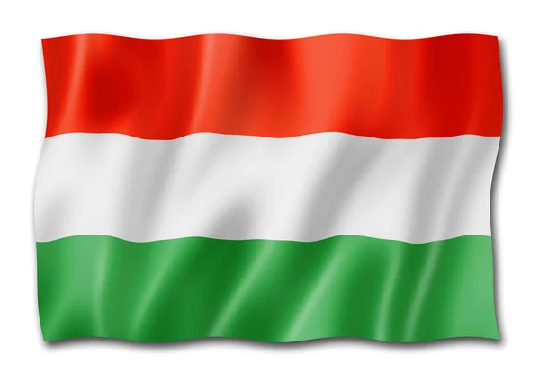 Hungary Flag Three Dimensional Render Isolated White — Stock Photo, Image