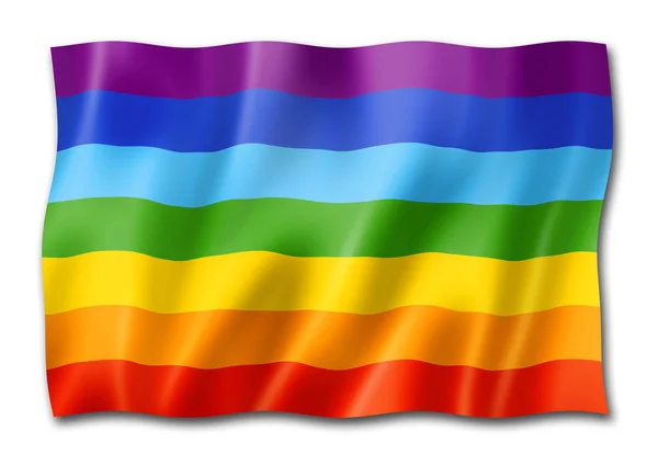 Rainbow Peace Flag Three Dimensional Render Isolated White — Stock Photo, Image