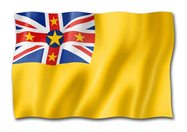 Bandera Niue Representación Tridimensional Aislada Blanco — Foto de Stock