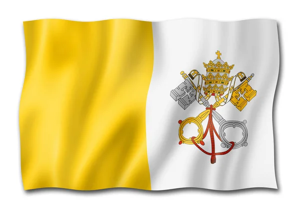 Vatikanstatens Flagga Tre Dimensionell Render Isolerad Vit — Stockfoto