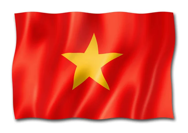 Vietnam Flag Three Dimensional Render Isolated White — Stock Photo, Image