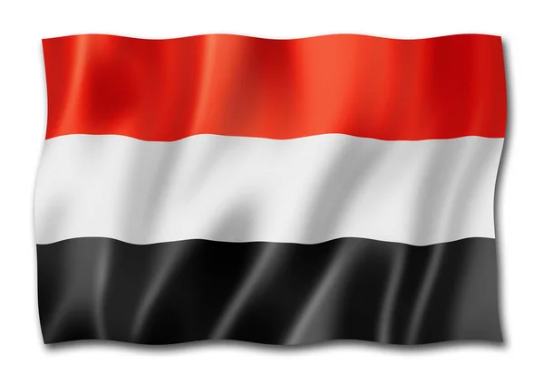 Bandera Yemen Representación Tridimensional Aislada Blanco — Foto de Stock