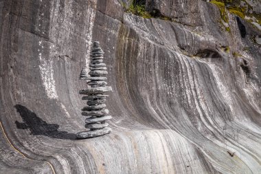 Cairn near Franz Josef Glacier, New Zealand mountains clipart