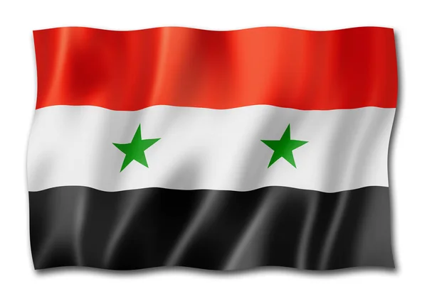 シリアの国旗 白で隔離 次元レンダリング — ストック写真