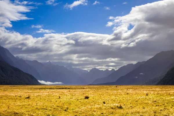 Parque Nacional Fiordland Paisagem Montanha Nova Zelândia — Fotografia de Stock