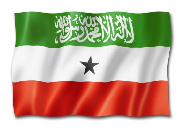 Somaliland bayrak, üç boyutlu render, üzerinde beyaz izole