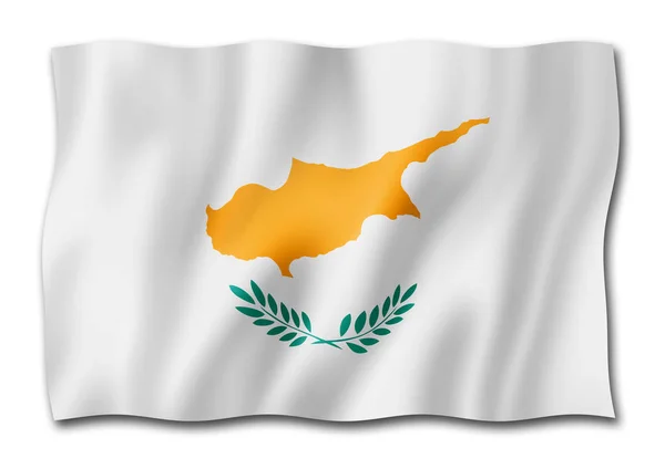 Vlag Van Cyprus Drie Dimensionale Render Geïsoleerd Wit — Stockfoto