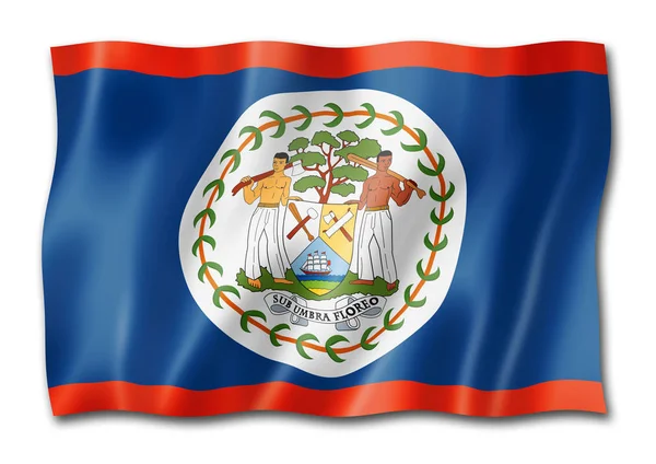 Bandiera Belize Resa Tridimensionale Isolata Bianco — Foto Stock
