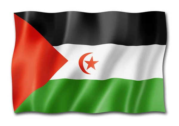 Флаг Сахарской Арабской Демократической Республики Трехмерное Изображение Изолированное Белом — стоковое фото